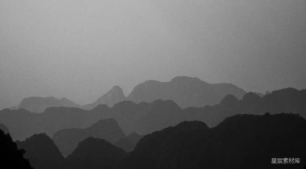 高清摄影 山峦 朦胧 黑白 自然 风景 朦胧山峦