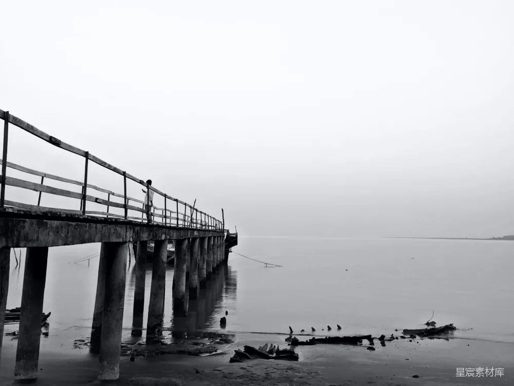 高清摄影 黑白摄影 宁静 孤独 自然 风景 雾中码头