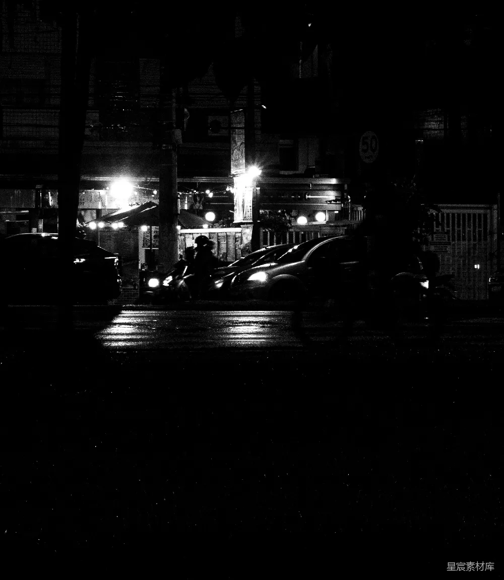 高清摄影 城市夜景 黑白摄影 街头生活 夜晚氛围 街景 夜色中的城市剪影