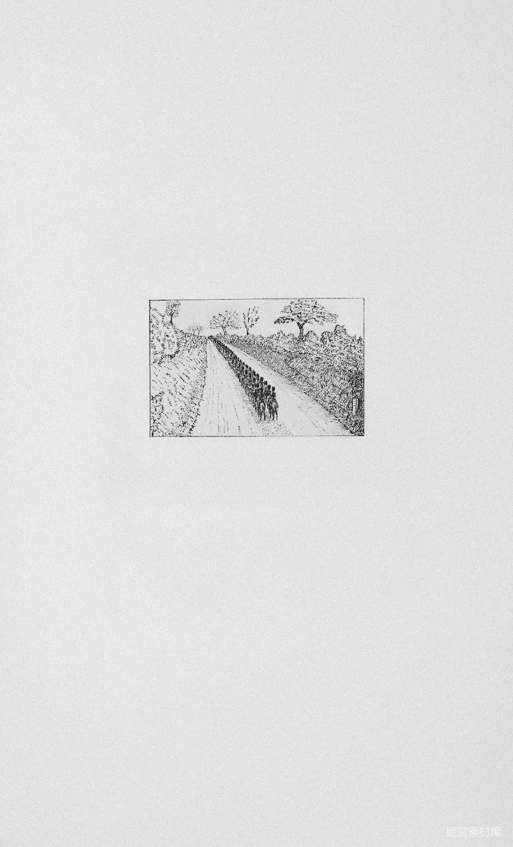 高清摄影 军事行进 黑白画 历史风格 军事题材 历史插画 黑白线条中的军事行进