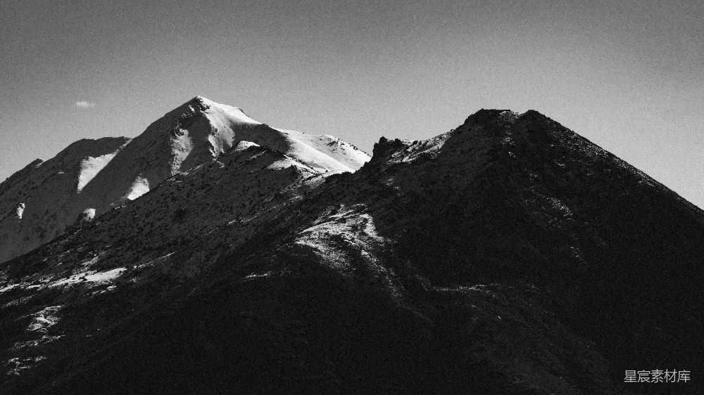 高清摄影 山脉 黑白 自然 风景 户外 雪山黑白轮廓