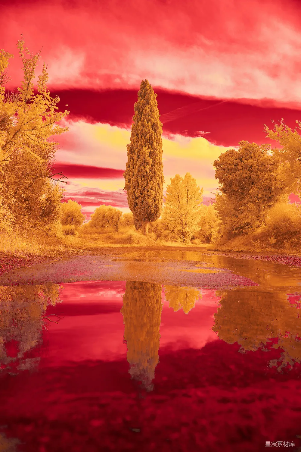 高清摄影 风景 色彩艺术 梦幻 自然 摄影 红黄交织的梦幻风景