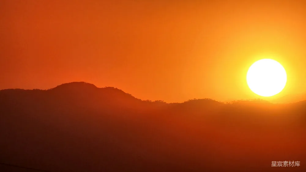 高清摄影 日落 山景 自然风光 夕阳 宁静 日落山景