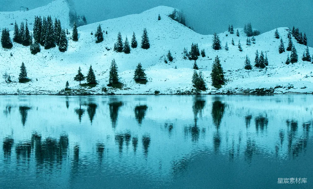 高清摄影 冬景 静谧 自然 湖畔 雪景 冬日湖畔静谧风景