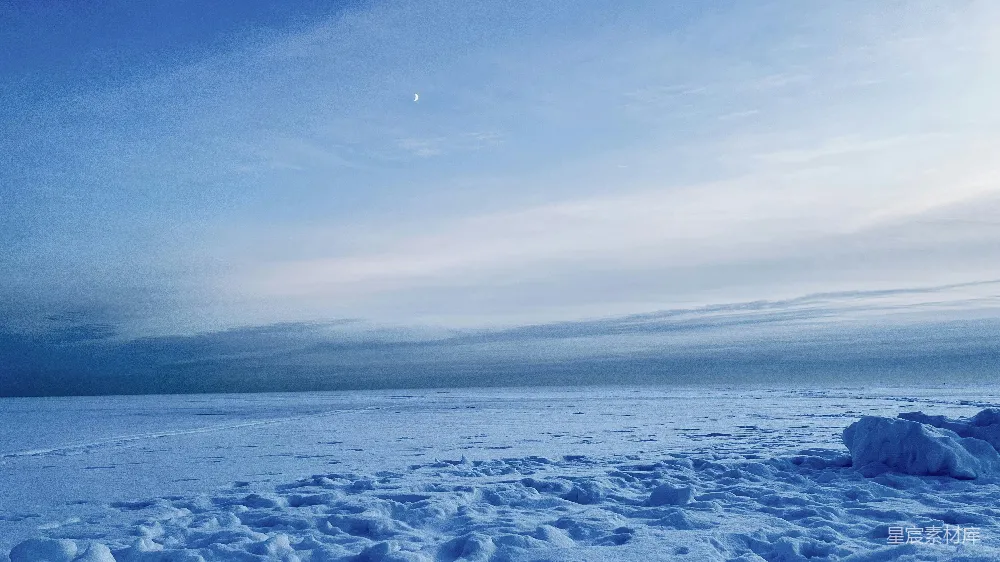 高清摄影 极地 冰川 宁静 自然 夜晚 极地月夜：宁静的冰雪世界