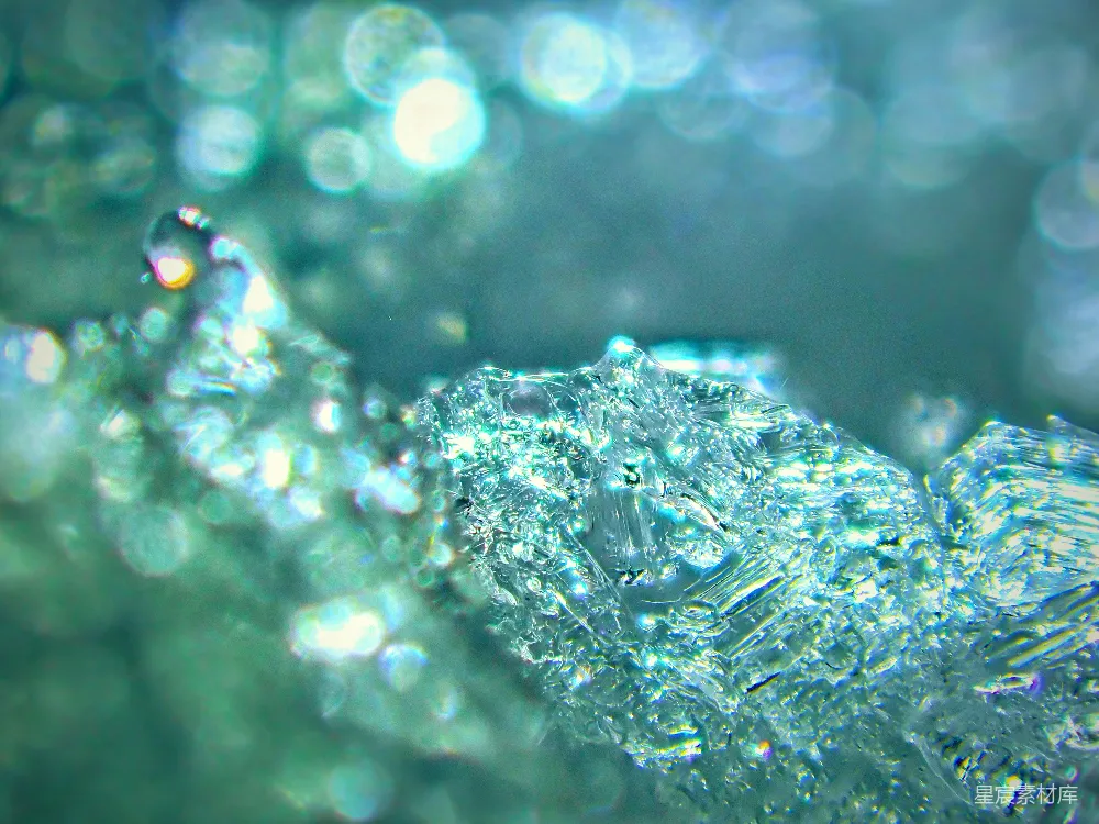 高清摄影 冰晶 特写 透明 自然 清新 晶莹剔透的冰晶特写