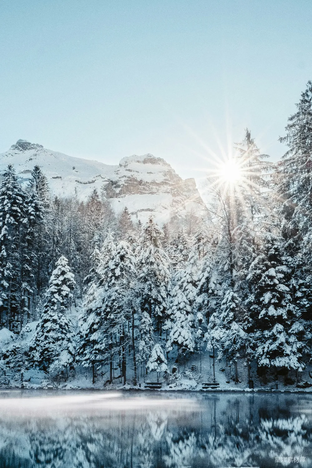 高清摄影 冬天 自然风光 雪景 湖畔 阳光 冬日湖畔的阳光