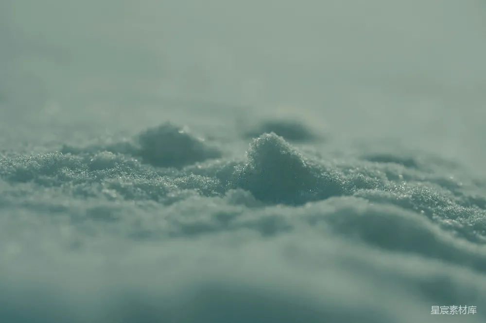 高清摄影 雪地 冰晶 自然 冬季 宁静 雪地特写：冰晶的细节