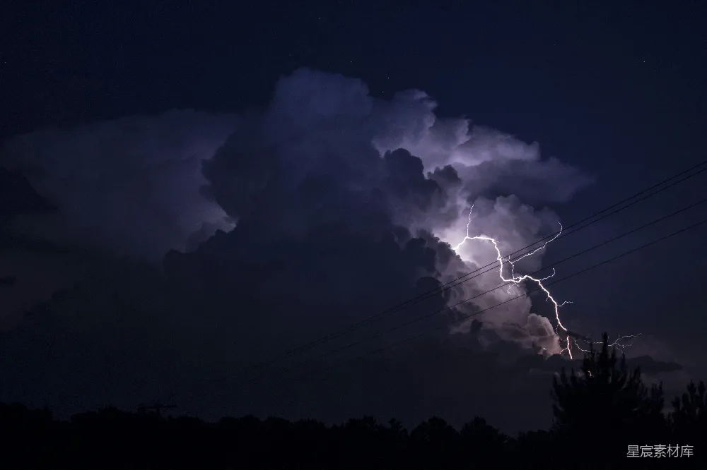 高清摄影 雷电 夜景 自然风光 电力线 风暴 雷电交加的夜晚