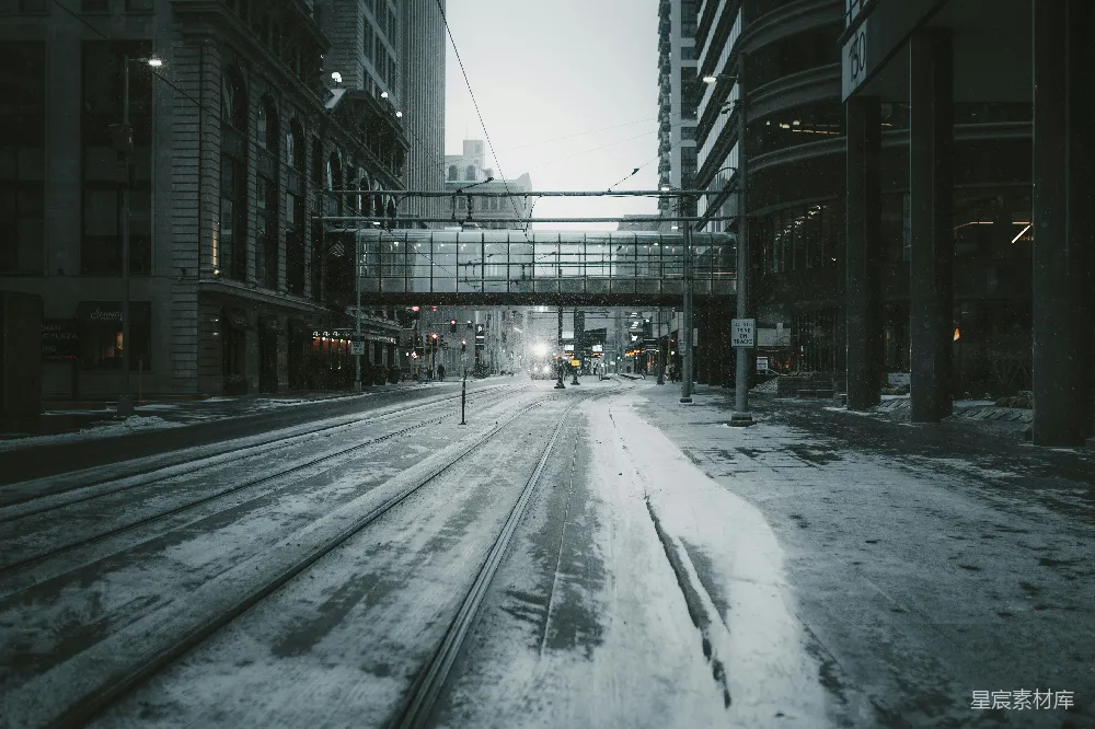 高清摄影 城市 雪景 交通 冬季 城市风光 冬日雪景中的城市街道