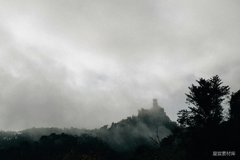 高清摄影 城堡 雾 自然 神秘 风景 雾中的神秘城堡