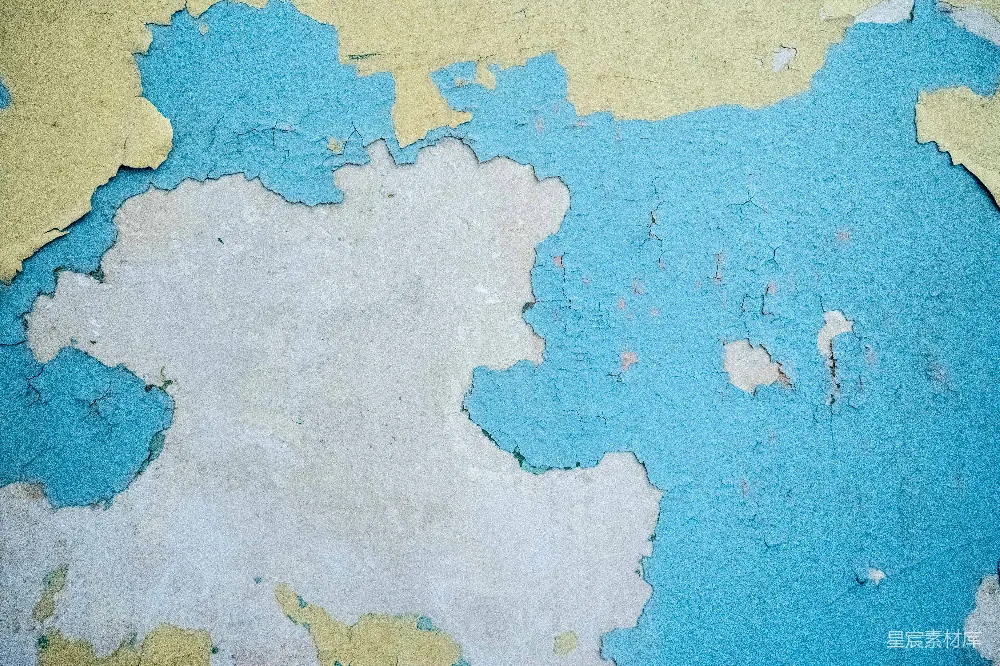 高清摄影 纹理 蓝色 复古 背景 墙面 剥落的蓝色墙壁纹理