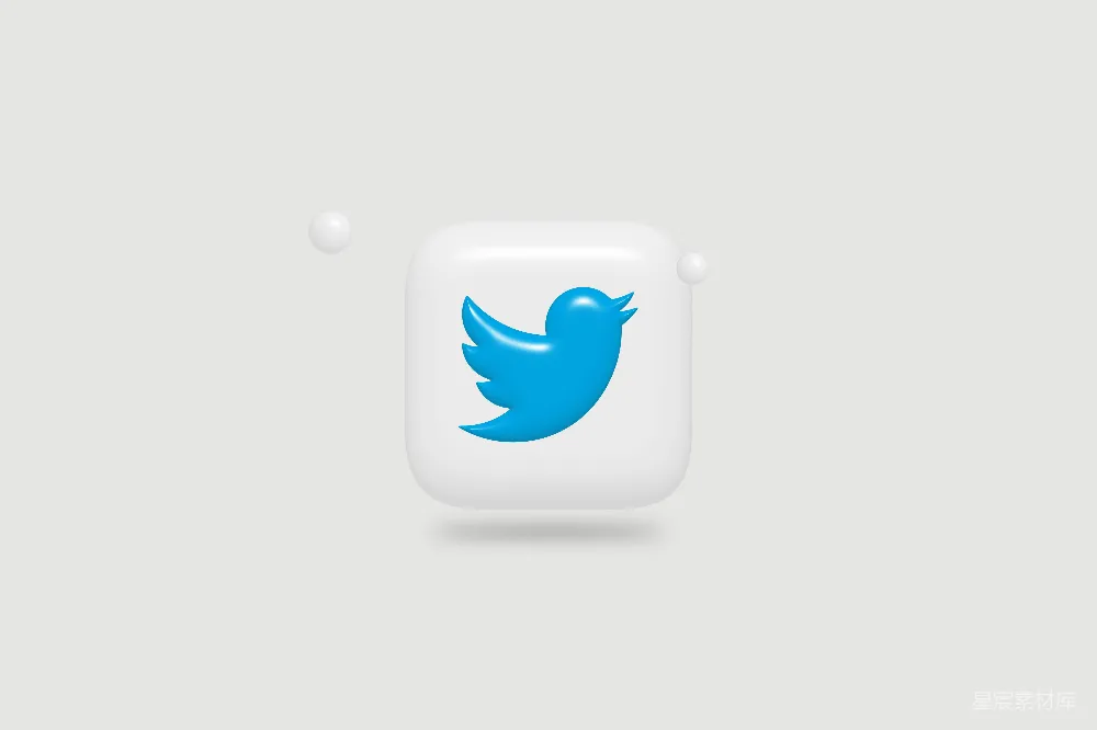 高清摄影 Twitter logo 3D cube minimalist Twitter logo in 3D cube design