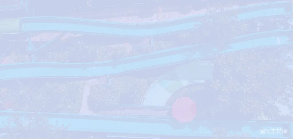 元素素材 城市 雨景 桥梁 静谧 艺术 雨中城市景观：伞与桥梁的静谧