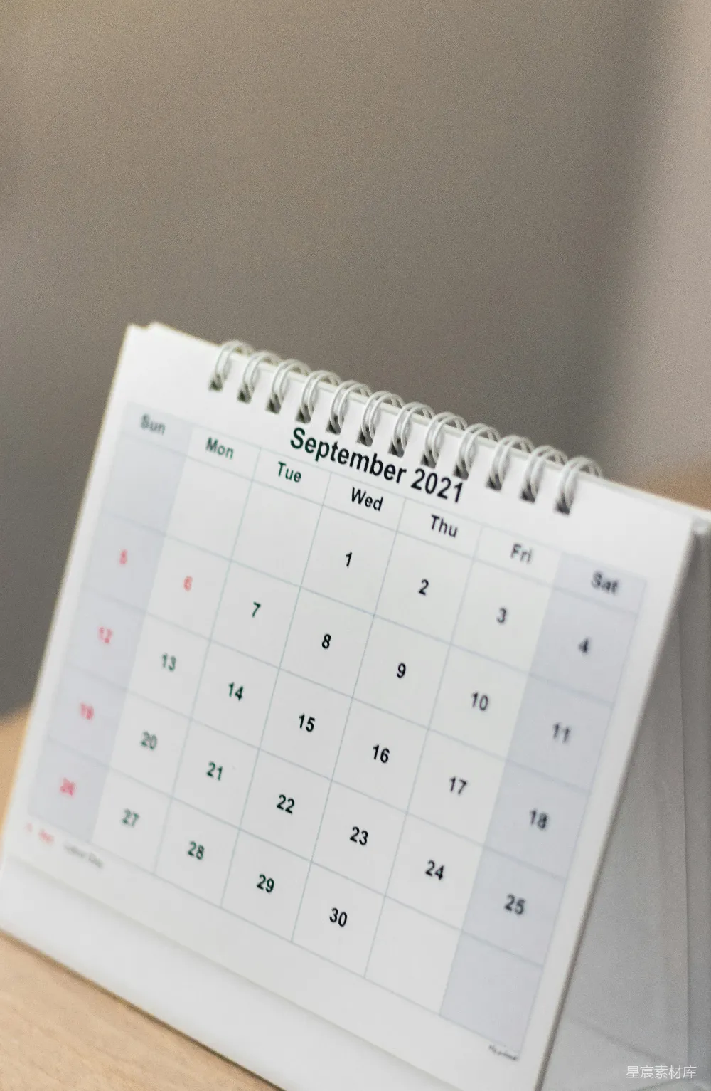 高清摄影 日历 2021年 办公桌面 时间管理 日常安排 2021年9月日历特写