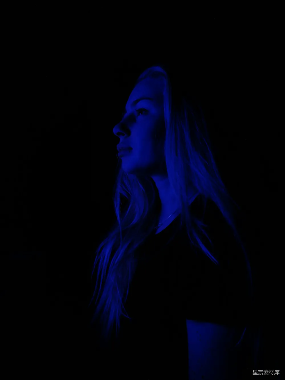 高清摄影 人像摄影 蓝色调 夜晚 神秘感 艺术风格 蓝光下的神秘女性