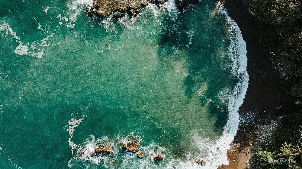 高清摄影 海洋 海岸 自然 航拍 风景 俯瞰海岸线