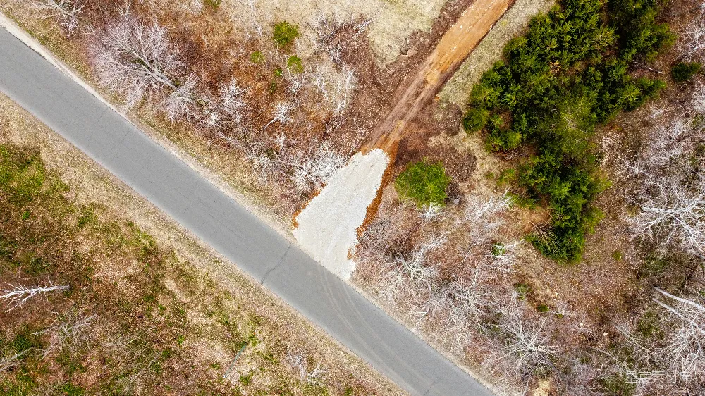 高清摄影 航拍 道路 自然景观 乡村 户外 航拍中的道路与自然