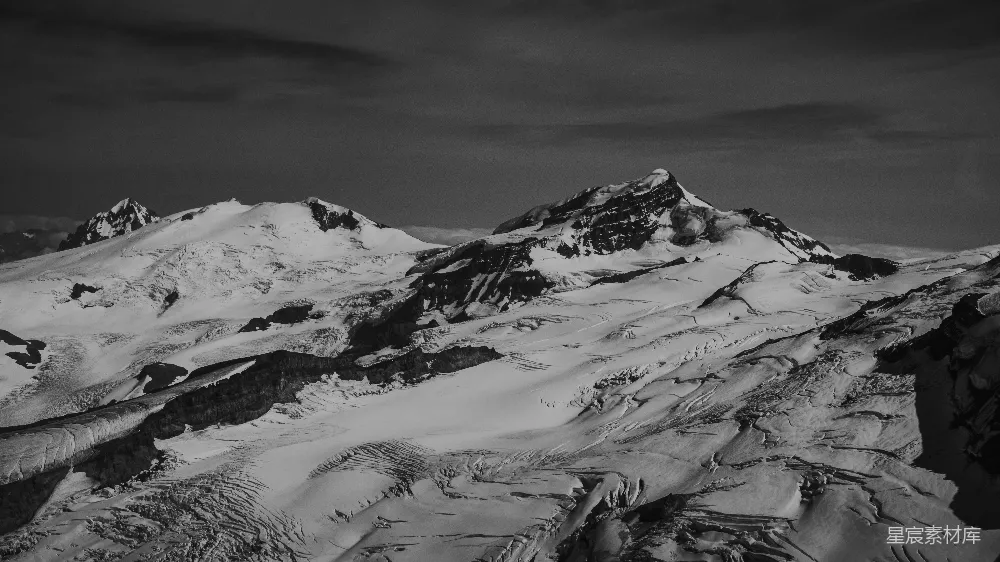 高清摄影 雪山 黑白摄影 自然风光 冬季 荒野 雪山之巅的黑白风景