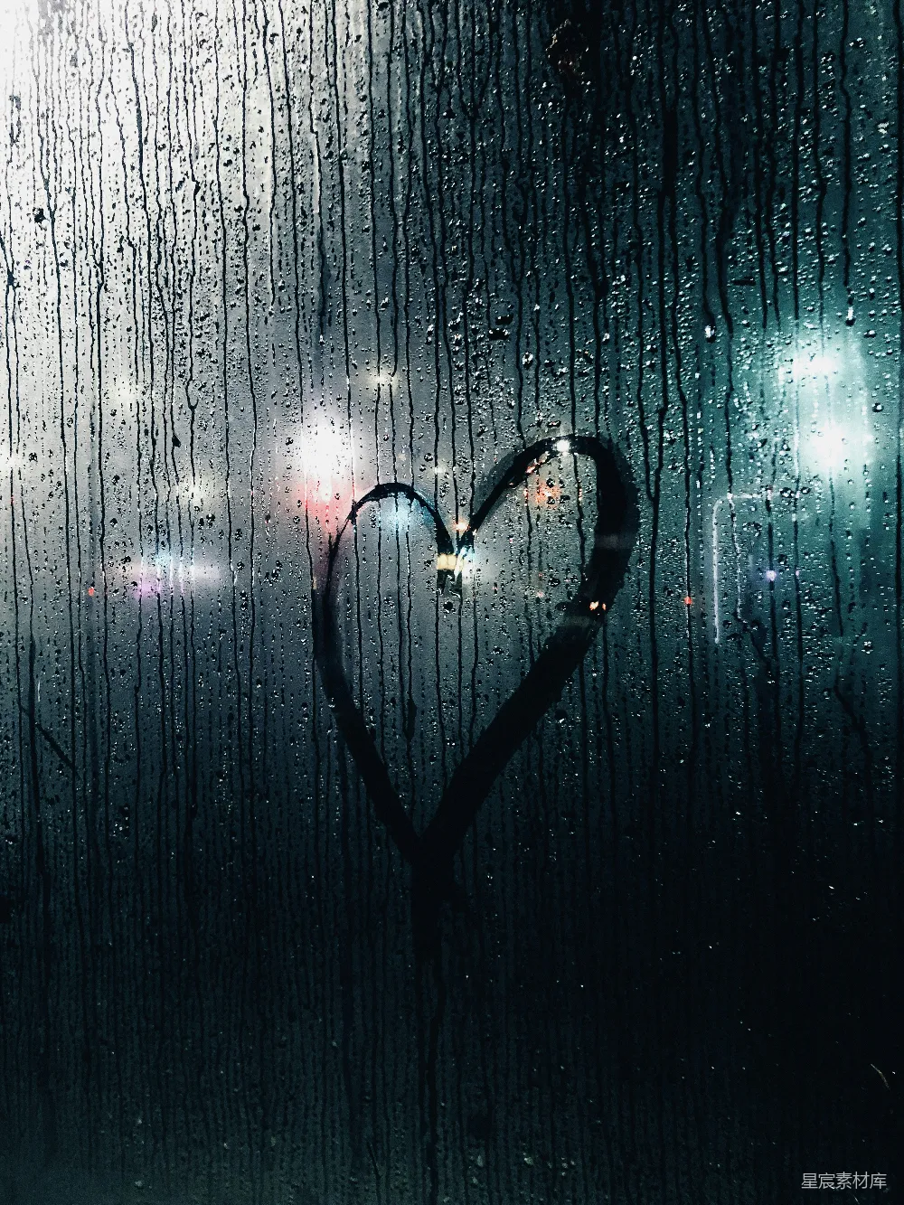 高清摄影 雨夜 心形 情感 手绘 艺术 雨夜心形手绘