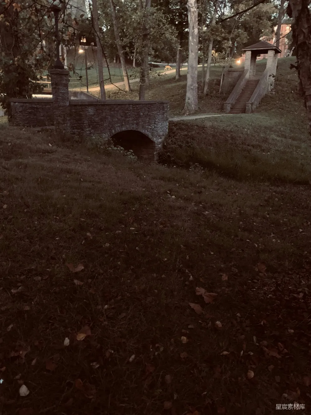 高清摄影 公园 石桥 黄昏 自然 休闲 黄昏下的石桥