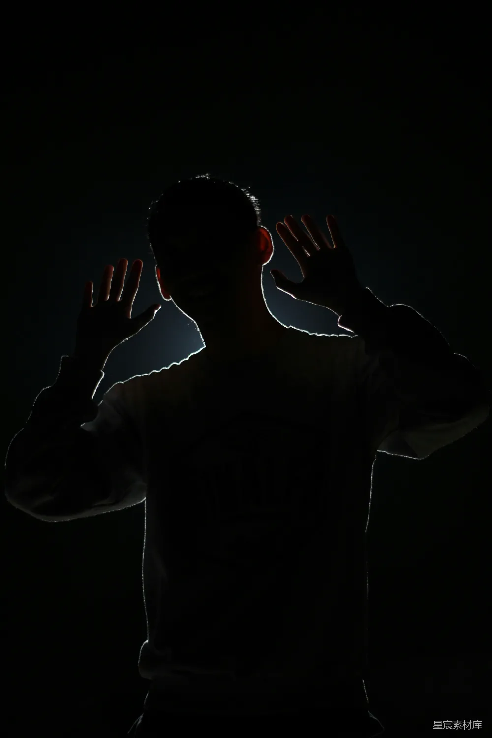 高清摄影 剪影 双手 黑暗 人像 抽象 剪影中的双手