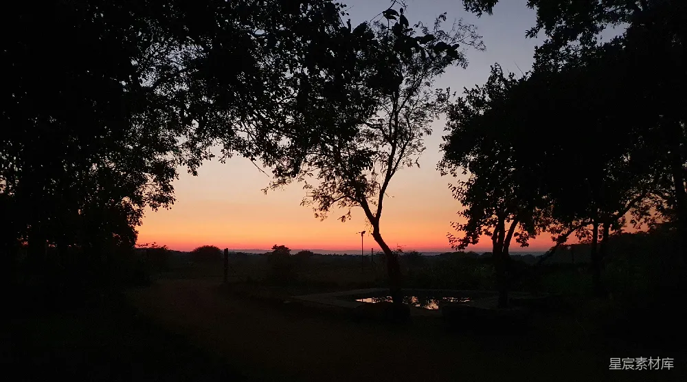 高清摄影 日落 乡村 宁静 自然 风景 日落时分的宁静乡村