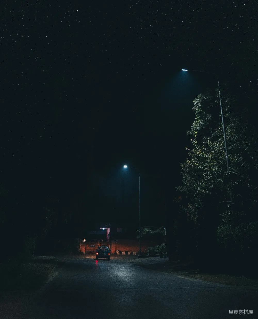 高清摄影 夜景 路灯 汽车 宁静 都市 夜色中的路灯与汽车
