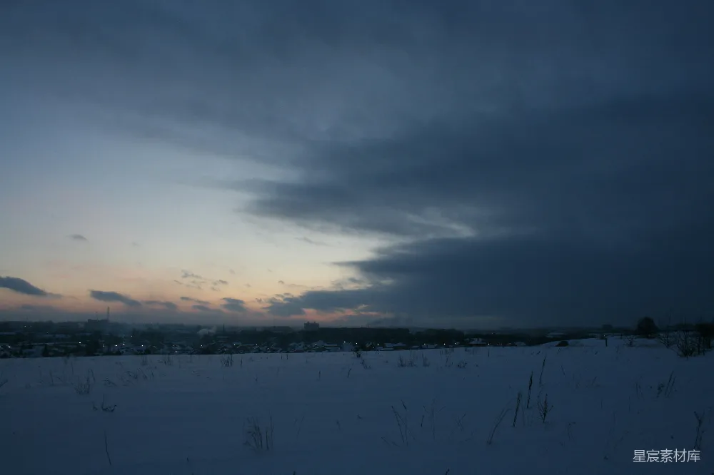 高清摄影 冬日 黄昏 雪景 自然风光 城市 冬日黄昏雪景
