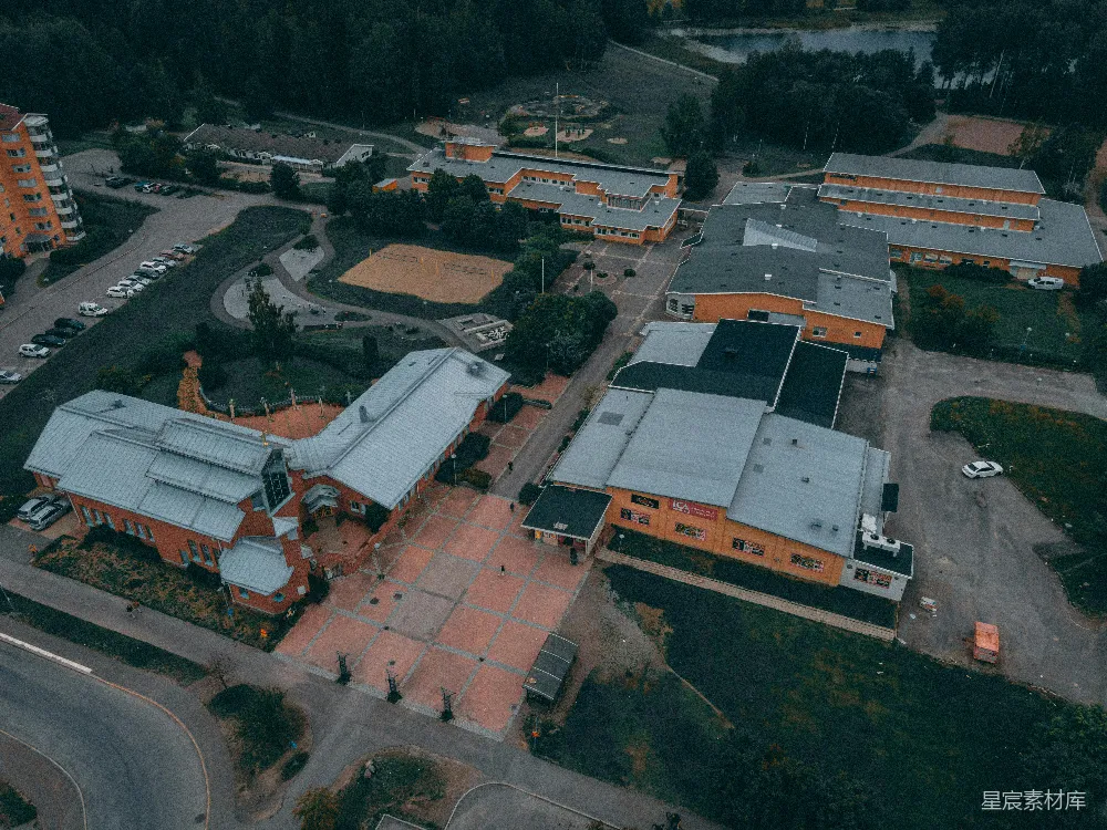 高清摄影 社区中心 鸟瞰图 城市建筑 休闲设施 社区生活 社区中心鸟瞰图
