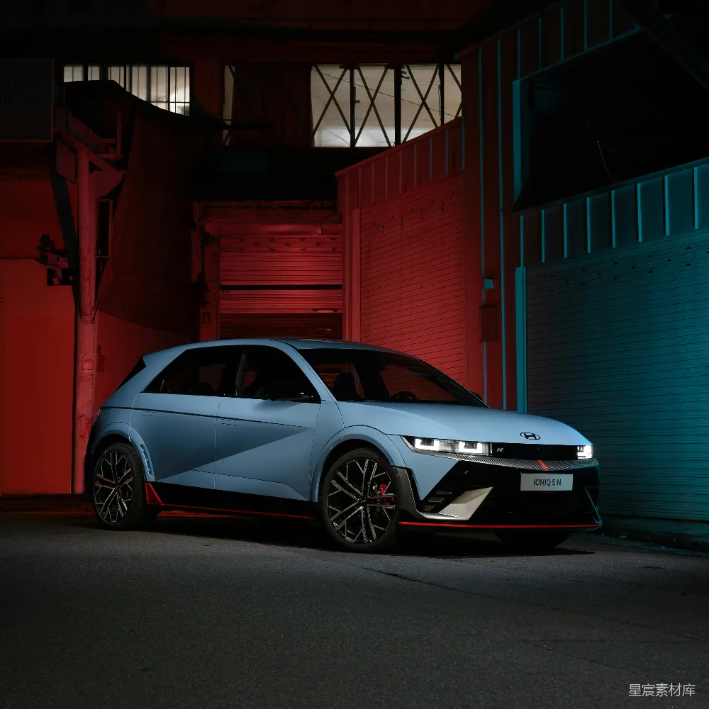 高清摄影 现代 IONIQ 5 N系列 汽车 夜间 现代IONIQ 5 N夜间车库展示