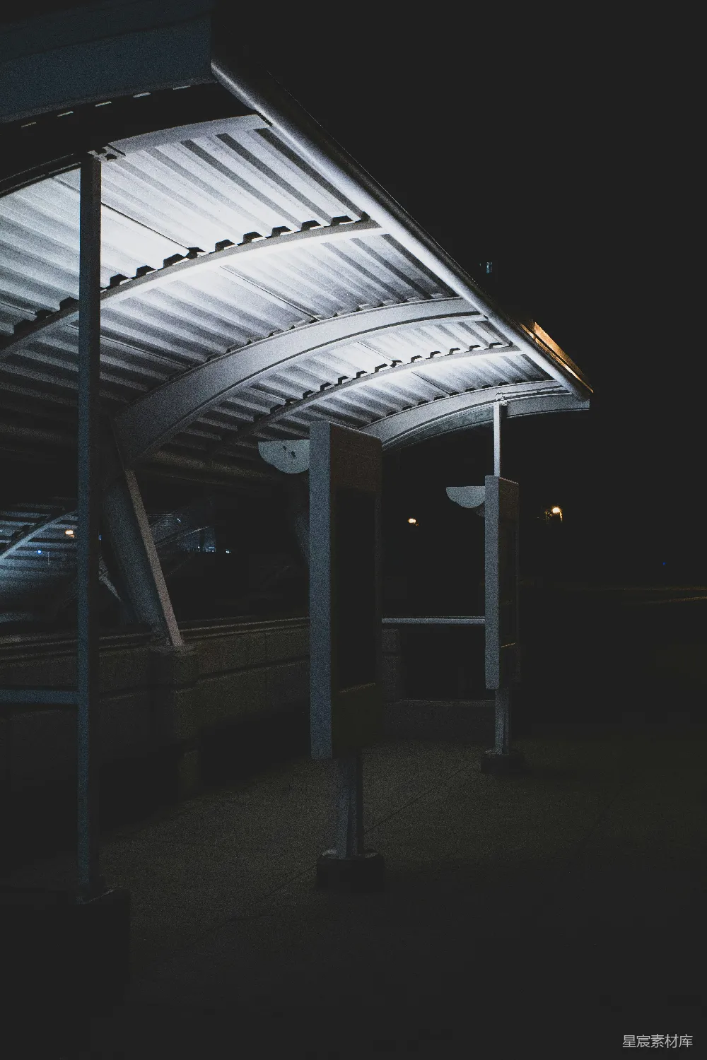 高清摄影 城市 夜晚 建筑 车站 都市 夜晚的站台