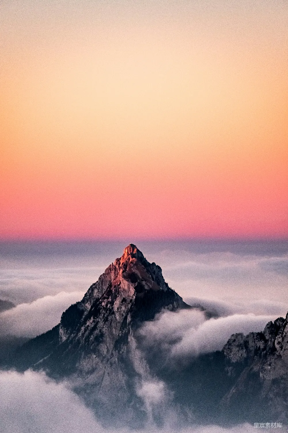 高清摄影 山的空中俯视图