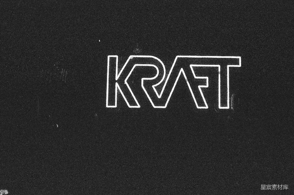高清摄影 标识 黑白风格 现代设计 品牌元素 简洁 KRAFT黑底白字标识