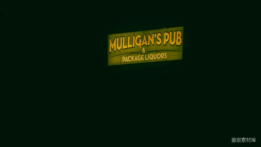 高清摄影 酒吧 夜晚 招牌 复古 城市 夜晚的 Mulligan's Pub 标识