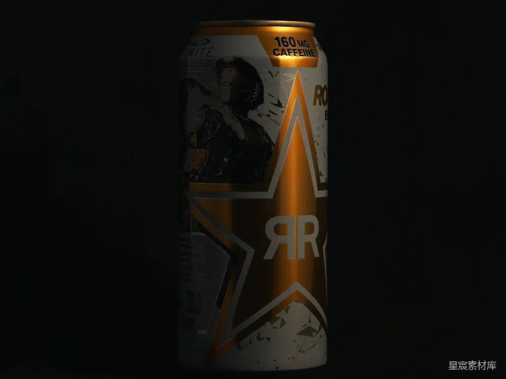 高清摄影 能量饮料 ROCKSTAR HALO 限量版 游戏联名 ROCKSTAR能量饮料：HALO主题限量版