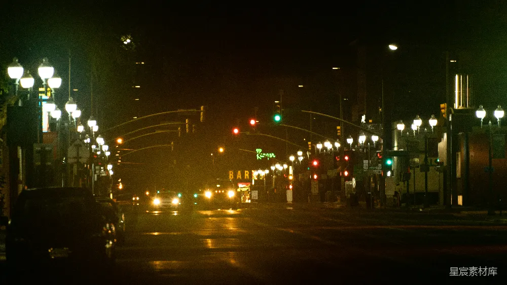高清摄影 夜景 城市 街道 灯光 宁静 夜色中的城市街景