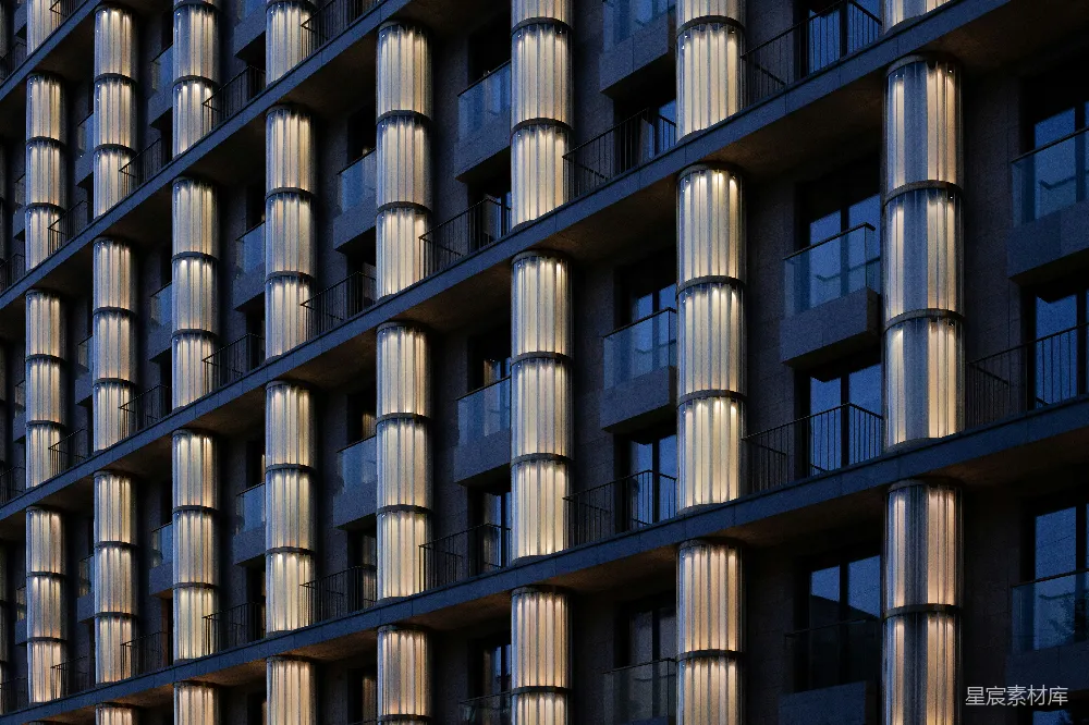 高清摄影 建筑 现代 照明 夜景 都市 夜晚的现代建筑立面