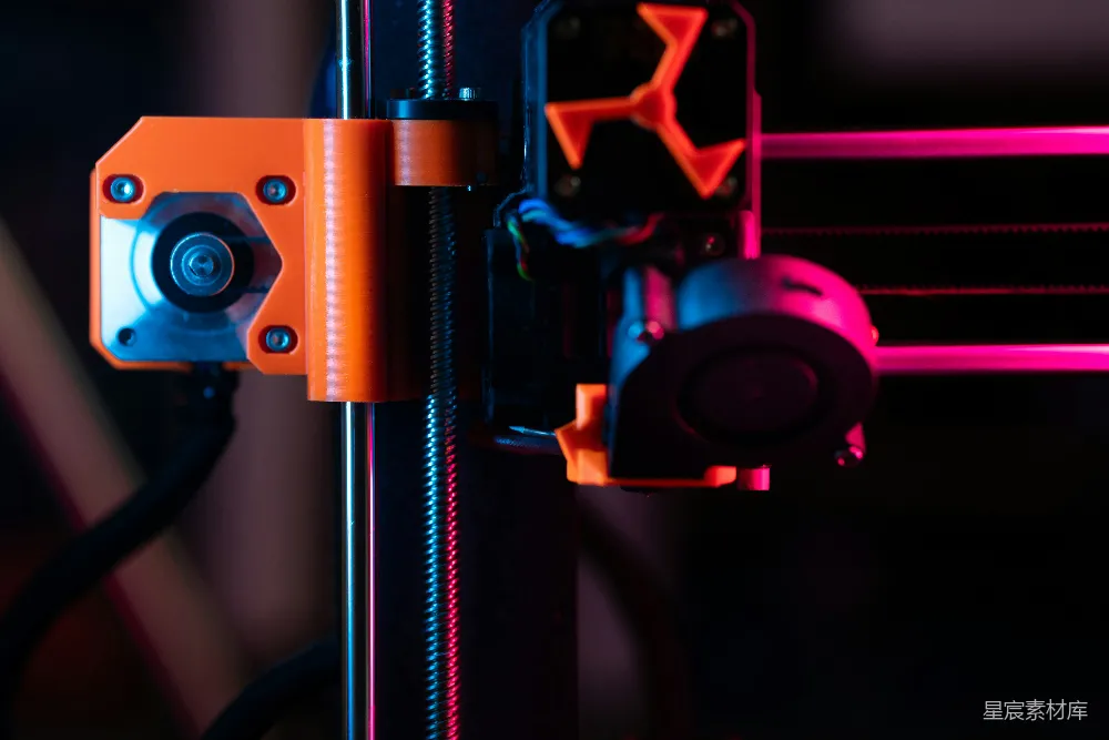 高清摄影 3D打印 技术 制造 现代 创新 3D打印机的细节特写