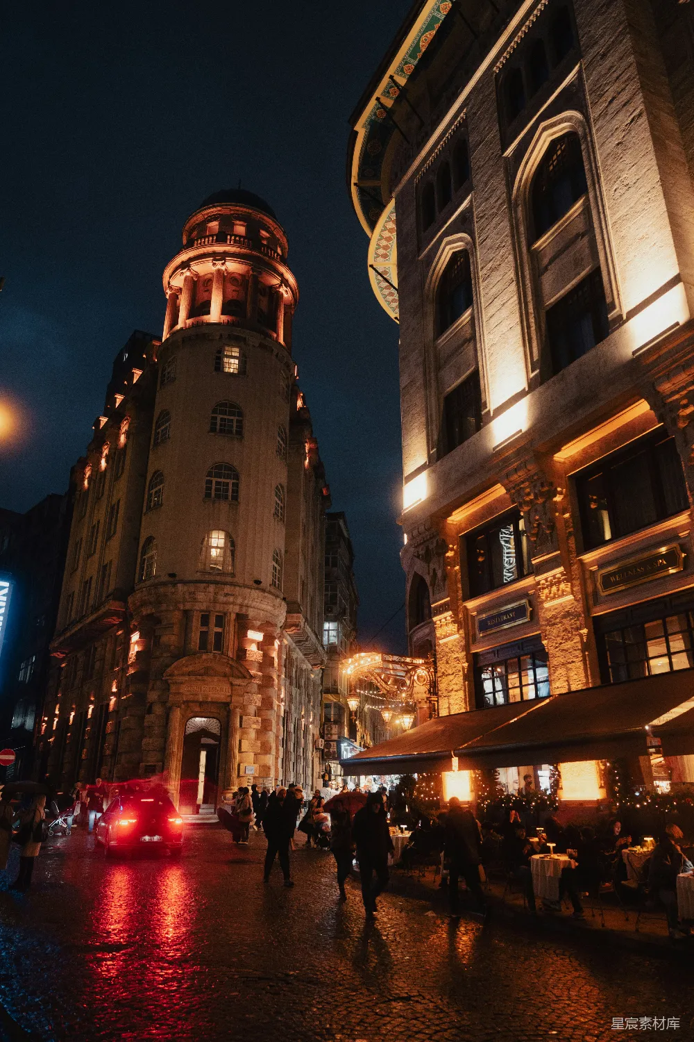 高清摄影 夜景 老城 城市风光 建筑 街道 夜色中的老城街景
