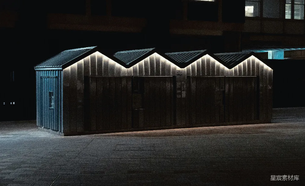 高清摄影 工业风格 建筑 夜晚 城市景观 现代 夜晚的工业风格建筑