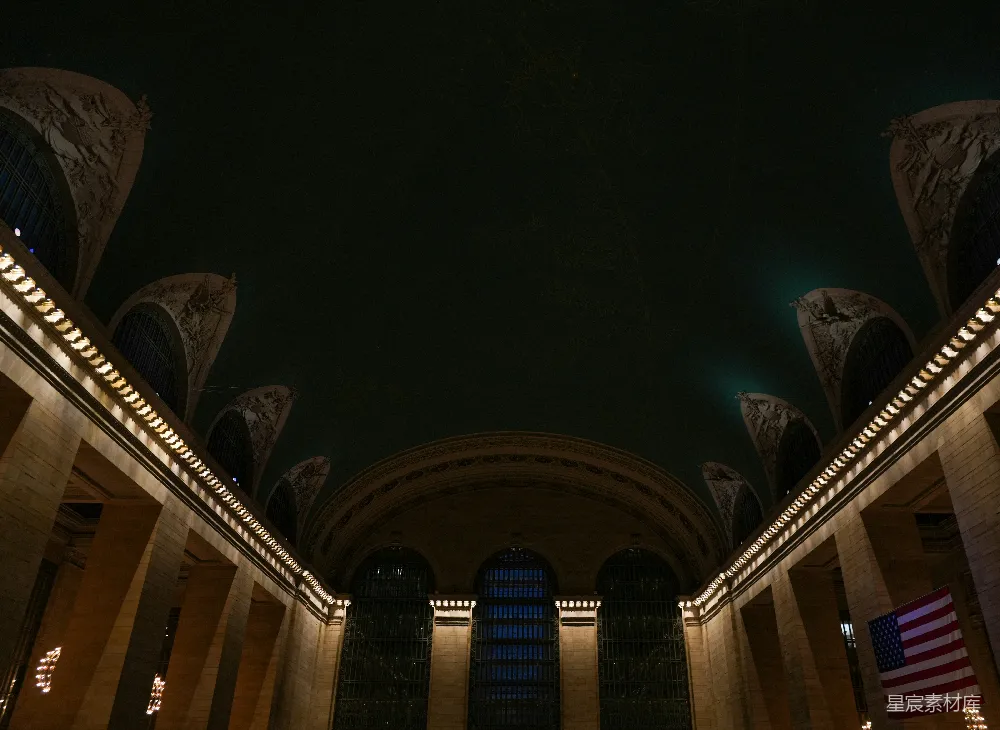 高清摄影 纽约 中央车站 夜晚 建筑 历史 纽约中央车站夜景