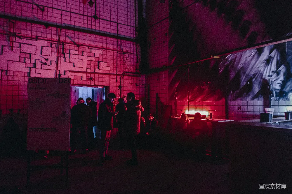 高清摄影 派对 工业风 红色调 夜生活 艺术氛围 红色调工业风派对现场