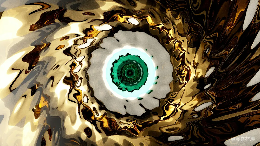 高清摄影 抽象艺术 金色 漩涡 神秘 背景 金色漩涡中的神秘绿心