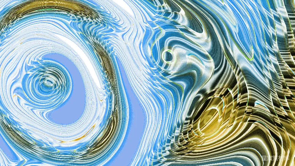 高清摄影 抽象艺术 涡旋图案 现代设计 蓝色 金色 动感涡旋：蓝色与金色交织的现代艺术