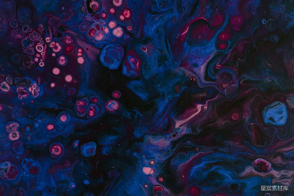 高清摄影 抽象艺术 宇宙风格 流动纹理 深色调 艺术背景 深邃宇宙的流光溢彩