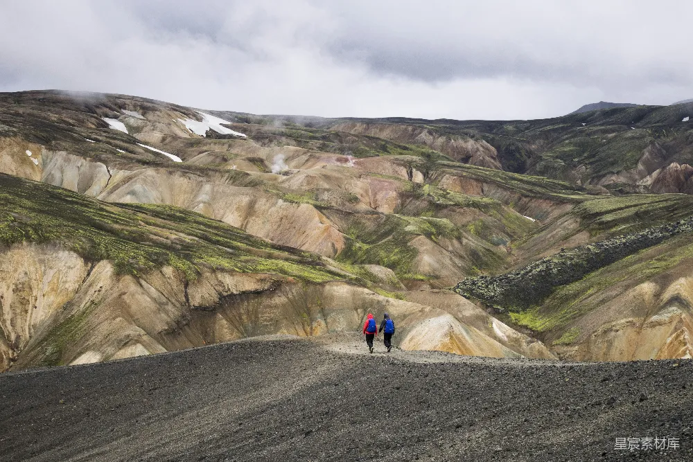 高清摄影 火山 徒步 自然景观 探险 户外 色彩斑斓的火山徒步