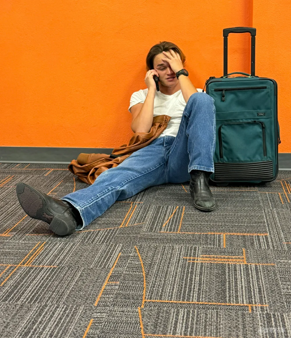 高清摄影 旅行 等待 机场 旅途中 男人 旅途中的一刻：等待飞机的男子