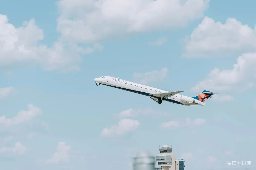 高清摄影 飞机 旅行 蓝天 起飞 达美航空 达美航空飞机起飞