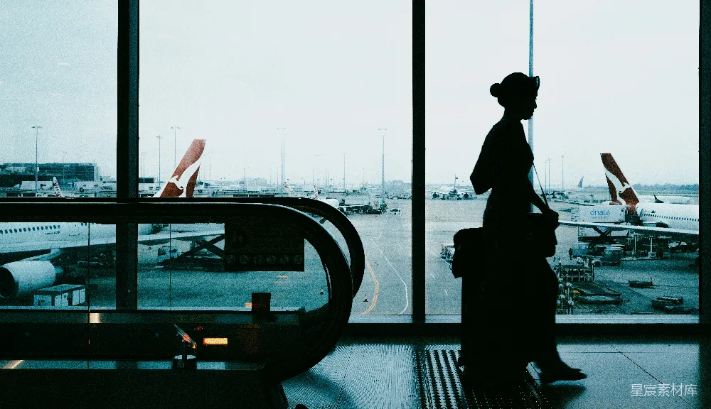 高清摄影 机场 候机 剪影 旅行 等待 机场候机的剪影